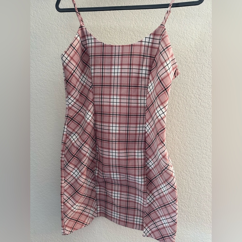 Pink Forever 21 Babydoll Dress Size M Plaid